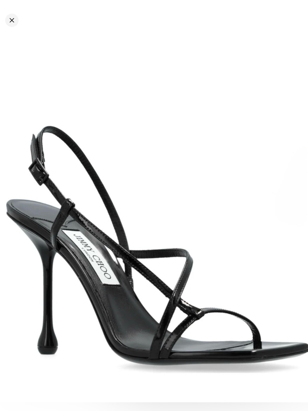 Jimmy Choo Etana 80 Black Patent Strappy Sandals Heels Size 39 New